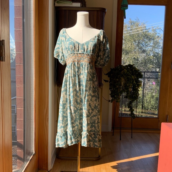 Free People Floral Sea foam Dress - Picture 3 of 7